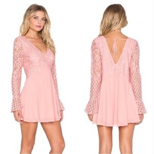 Tularosa Revolve | NWT Pink Lace Bell Sleeve Dress